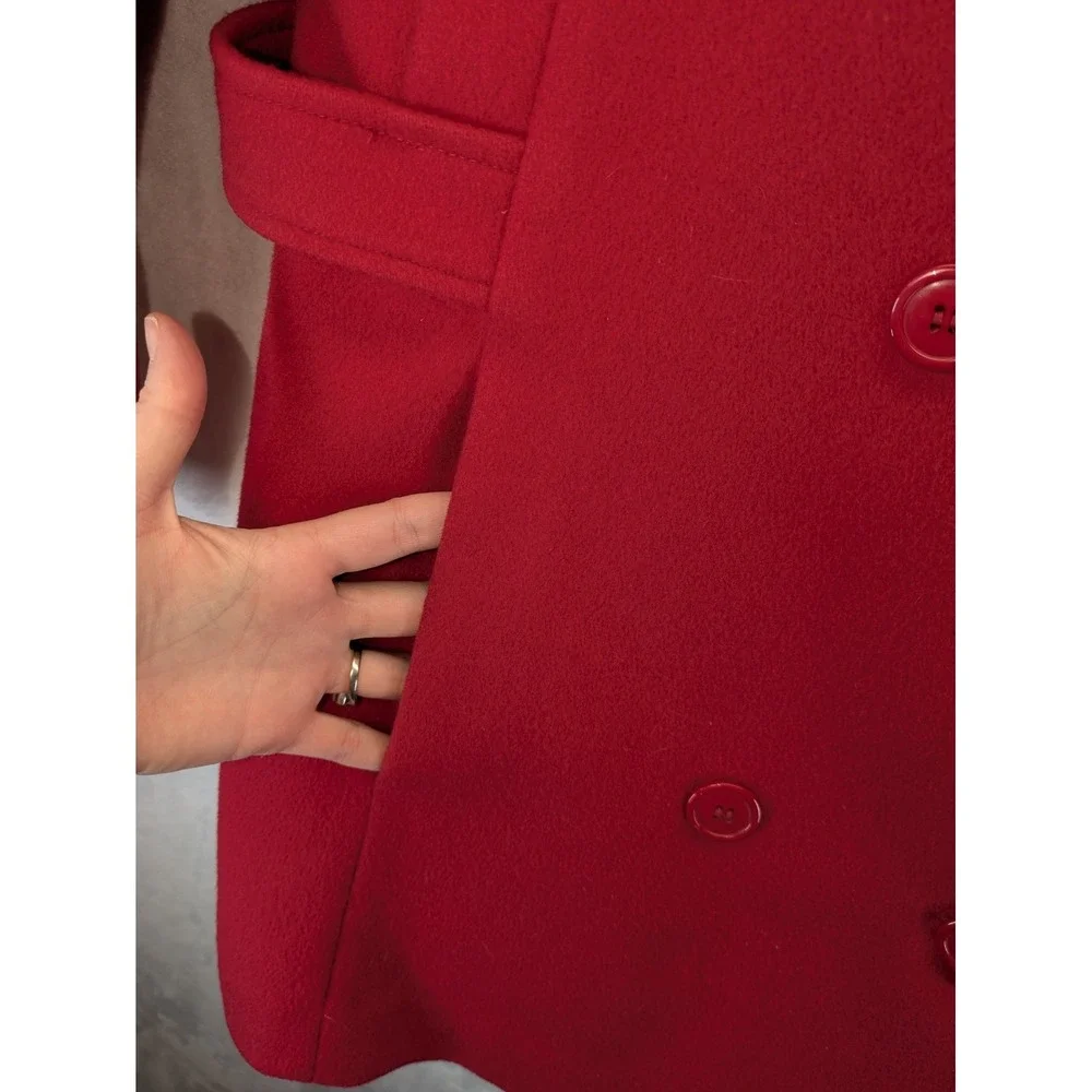 Fitz Vintage‎ Red Wool Blazer Jacket Size 8 Double Breasted USA Made